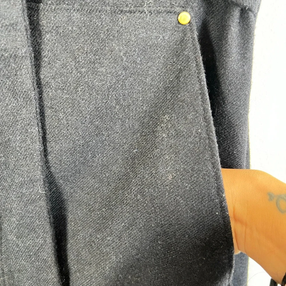 Tibi Midi Skirt Sz 6 Navy‎ Blue Career Preppy Minimalist